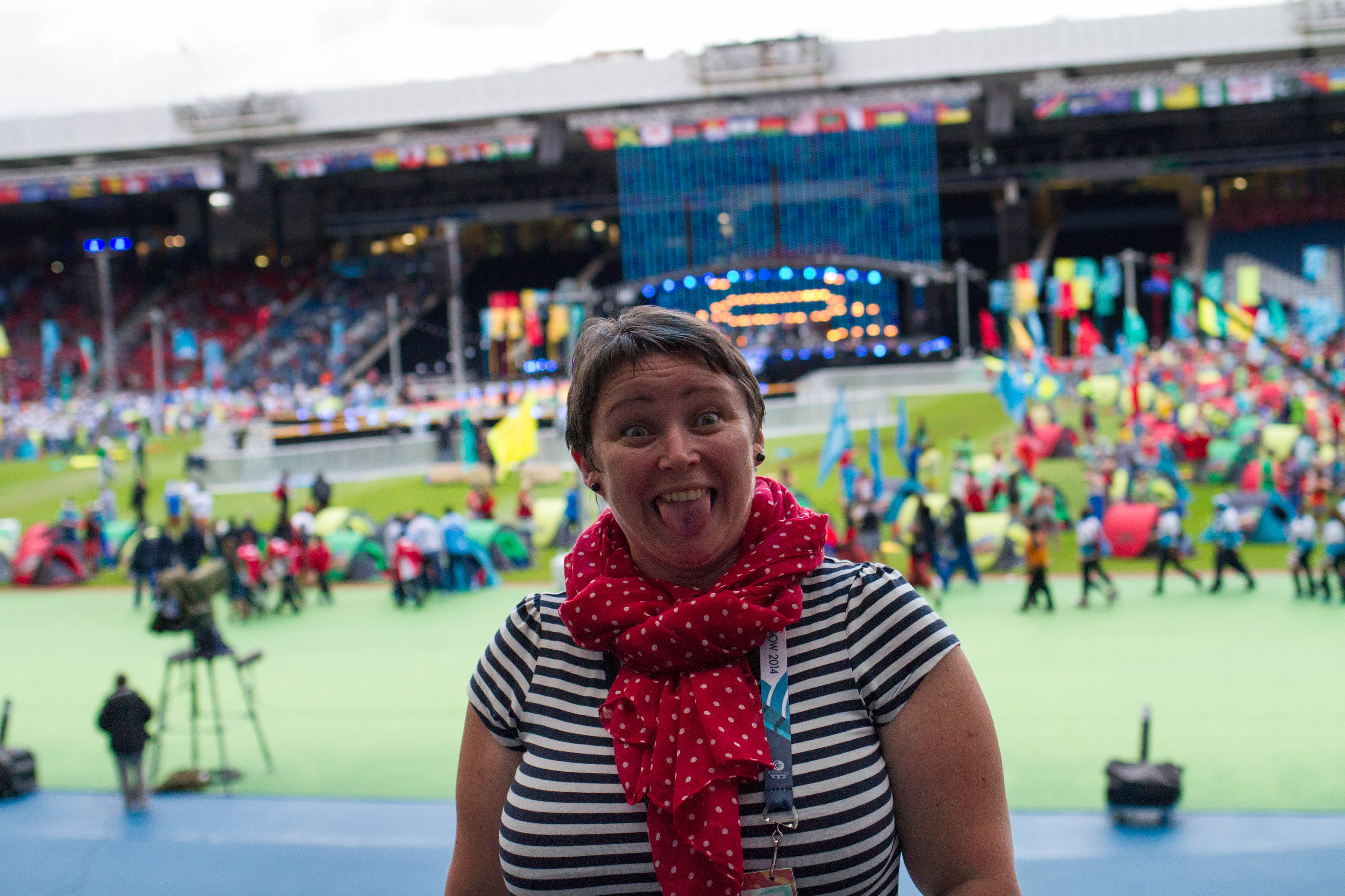 Me at the closing ceremony of the Glasgow 2014 Commonwealth Games 