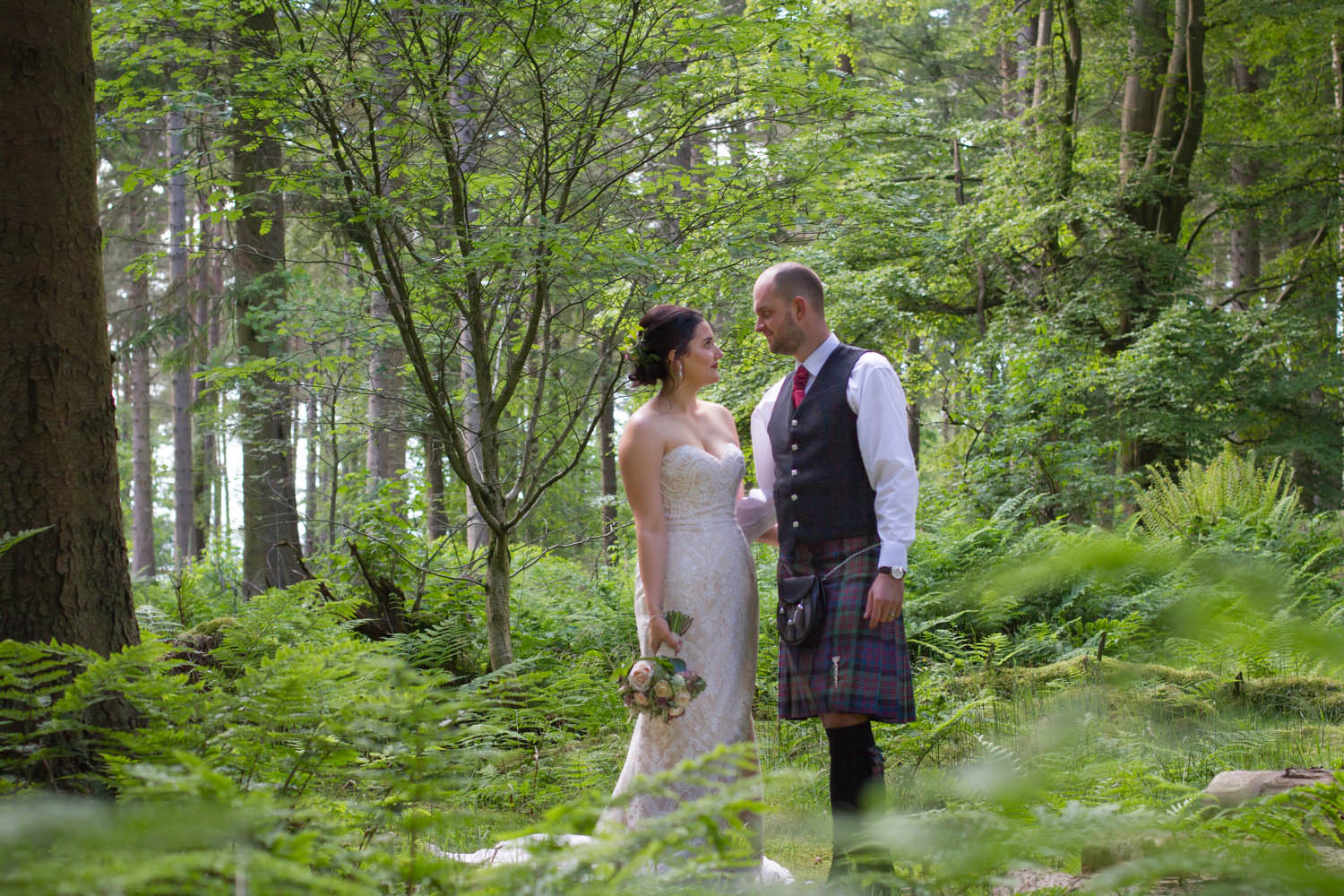 Wedding clients photo shoot in the woods 