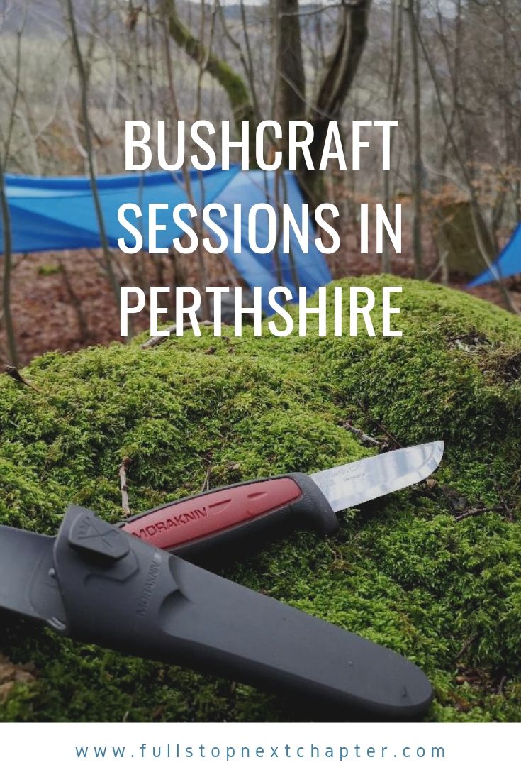 Pinterest graphic - Bushcraft skills in Perthshire