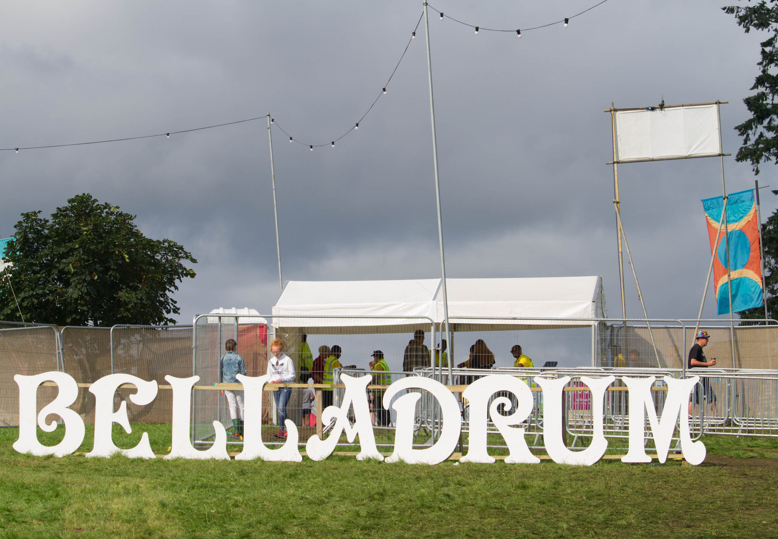 Big letter sign at Belladrum festival, Scotland 